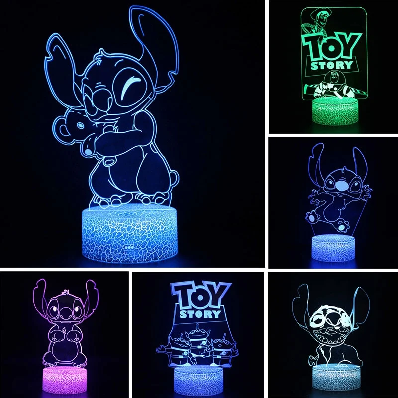 Stitch Lampe mit 3D Effekt und Farbwechsel