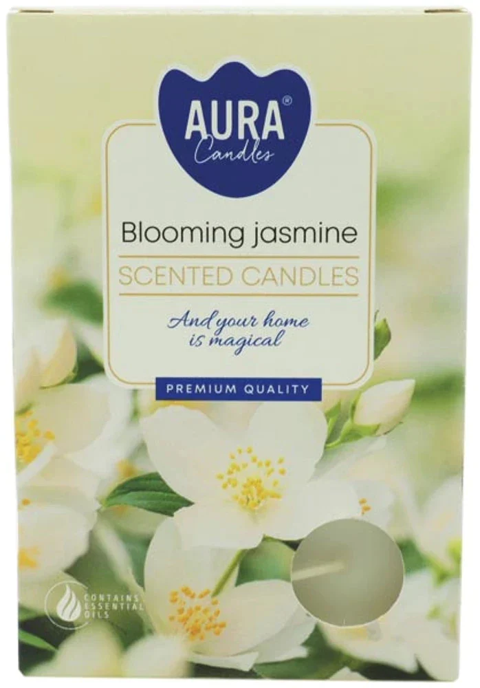 Duft-Teelichte 6er Pack – Jasminblüte, Vanille-Orchidee, Liebe – ca. 4 Std Brenn