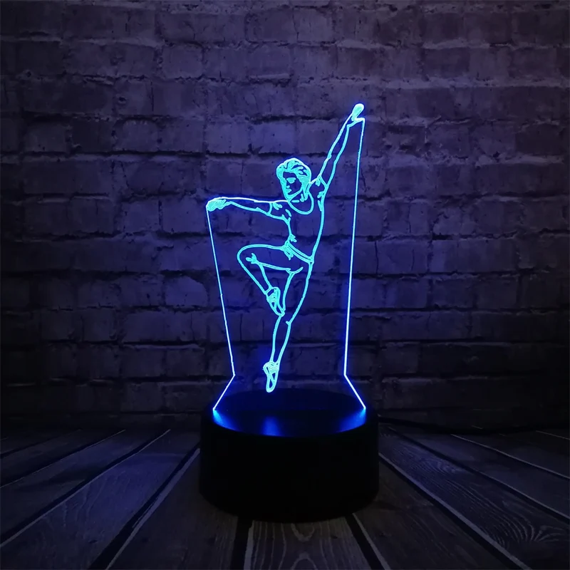 3D Lampe - Elegante Tänzerin - bis zu wechselnde Farben - Tischlampe - Nachtlampe