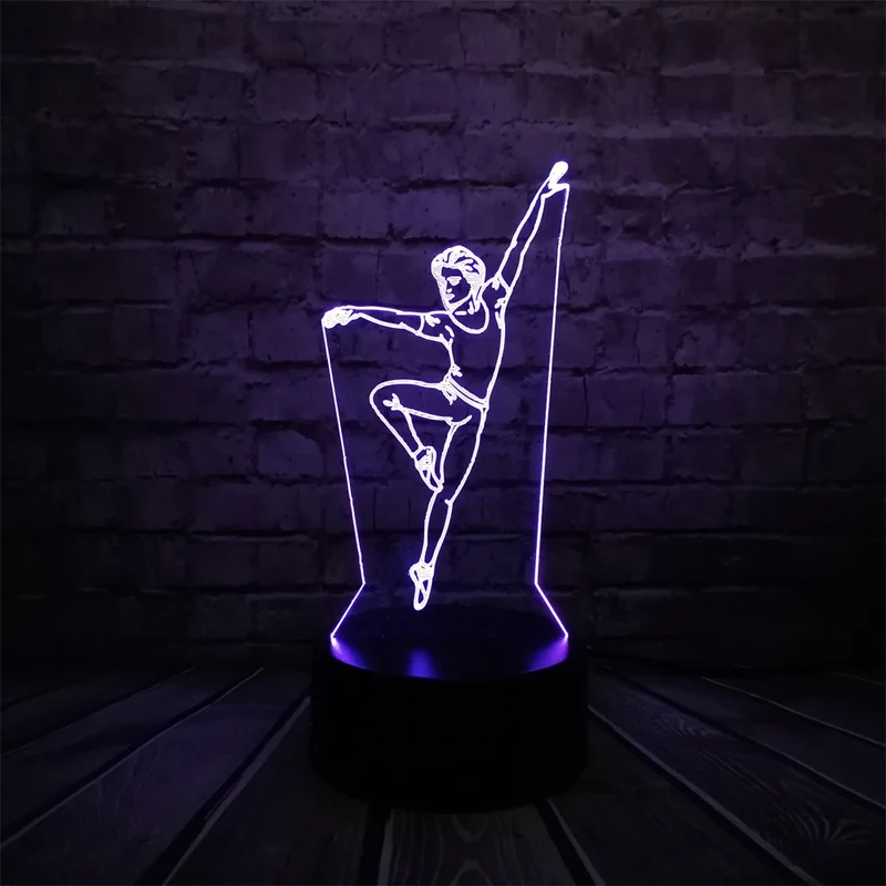 3D Lampe - Elegante Tänzerin - bis zu wechselnde Farben - Tischlampe - Nachtlampe
