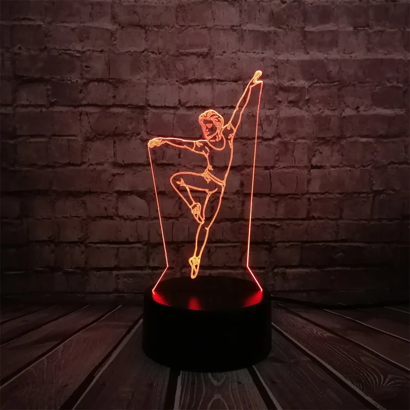 3D Lampe - Elegante Tänzerin - bis zu wechselnde Farben - Tischlampe - Nachtlampe