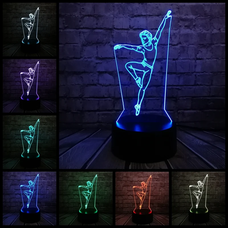 3D Lampe - Elegante Tänzerin - bis zu wechselnde Farben - Tischlampe - Nachtlampe