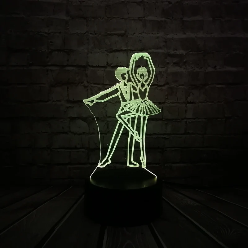 3D LED Lampe - Tanzendes Paar - Mit magischen Farbwechsel Effekt