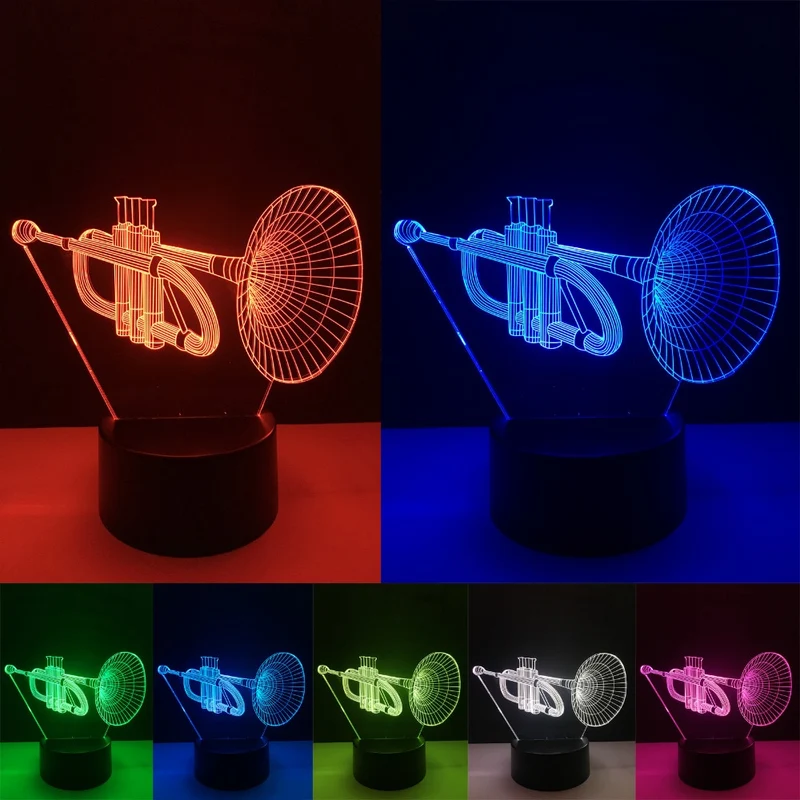 3D LED Trompeten Lampe mit Farbwechsel Effekt bis zu 7 Farben