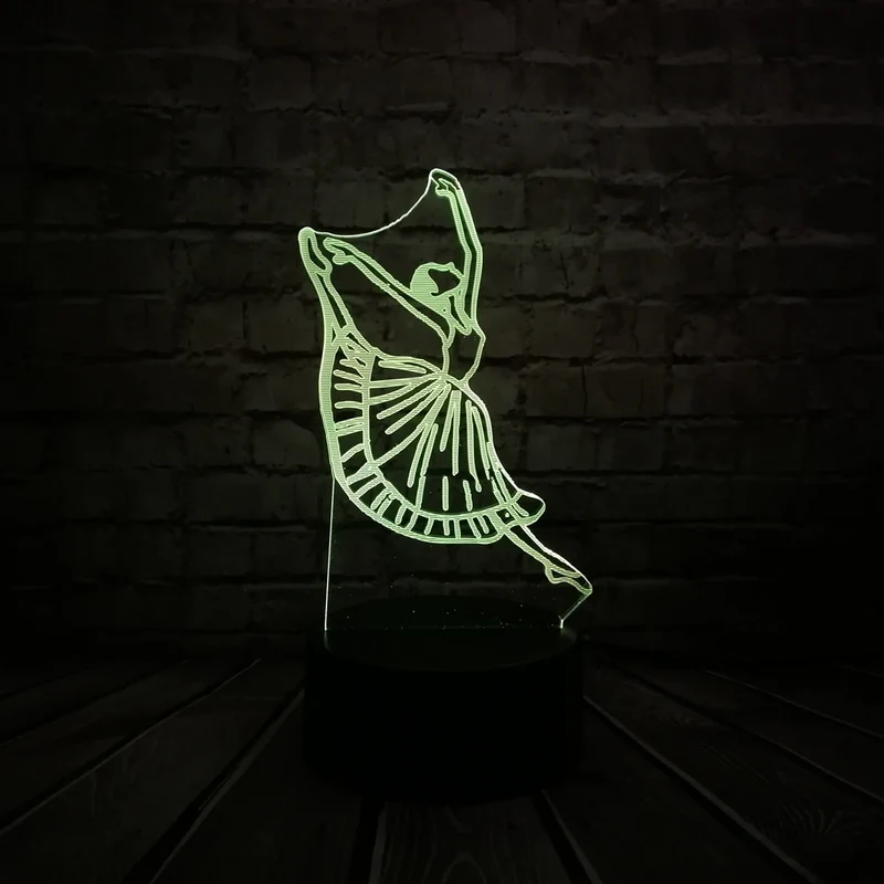 3D LED Lampe - Tänzerin mit bis zu 7 Farben Farbwechsel Effekt