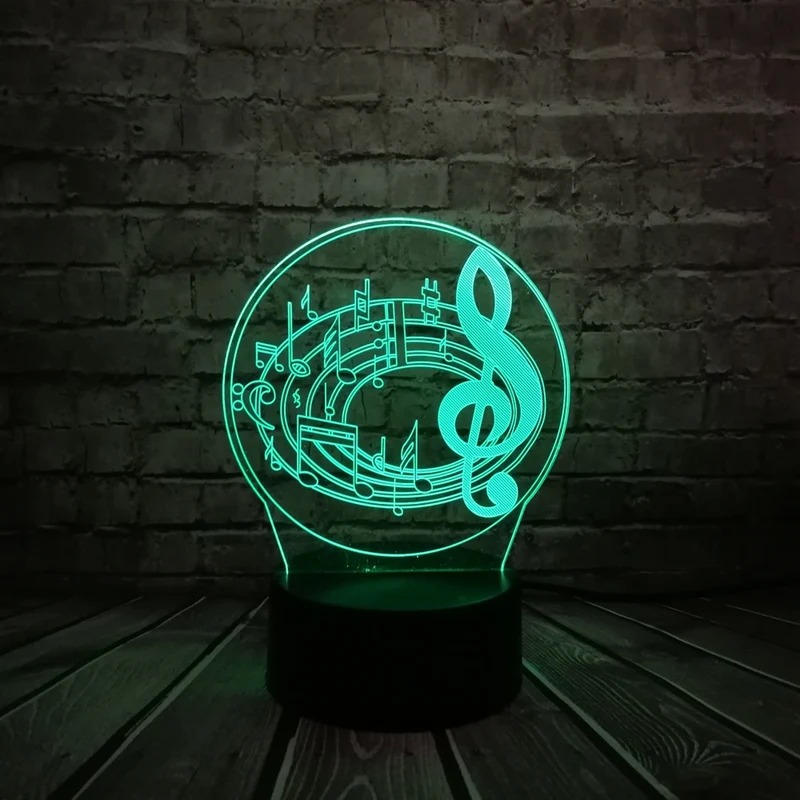 3D LED Lampe im Musik Noten Design - bis zu 7 Farben Farbwechsel