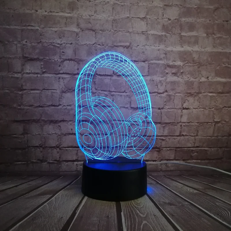 3D LED Lampe im Kopfhörer Design