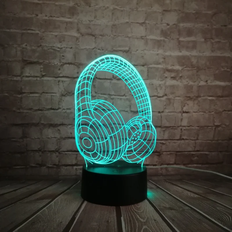 3D LED Lampe im Kopfhörer Design