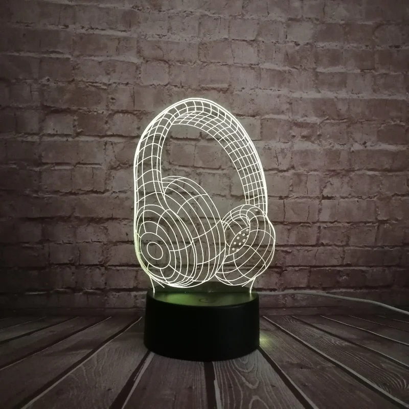 3D LED Lampe im Kopfhörer Design