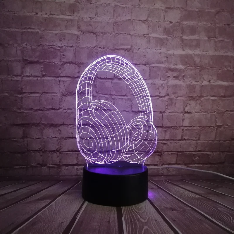 3D LED Lampe im Kopfhörer Design