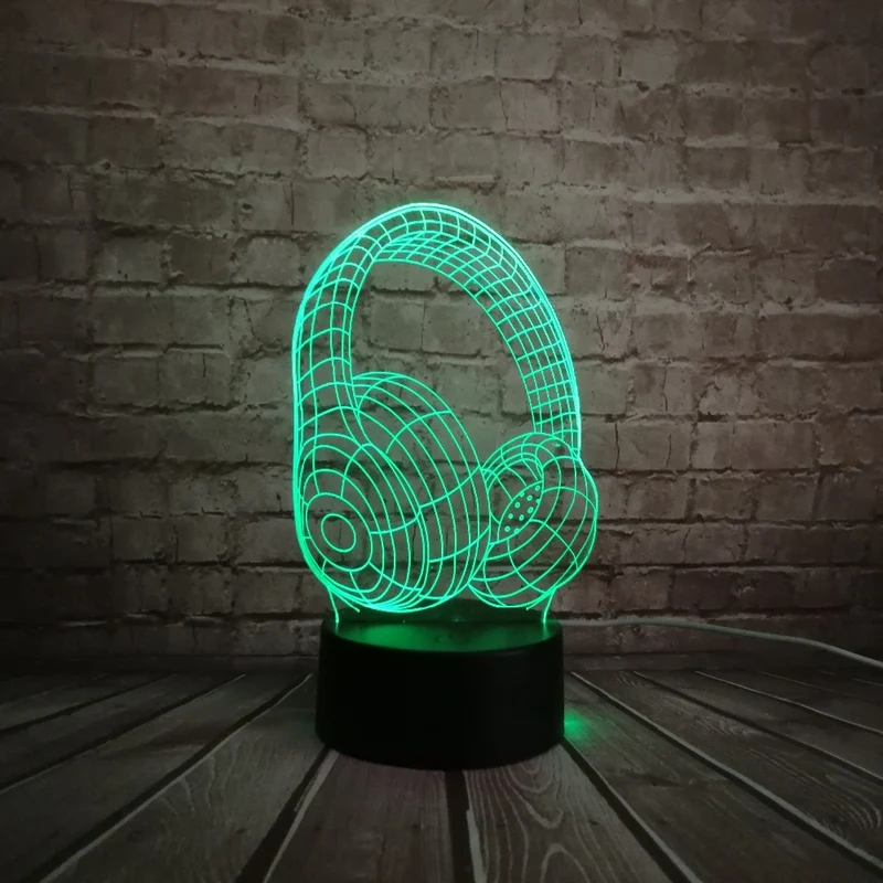 3D LED Lampe im Kopfhörer Design