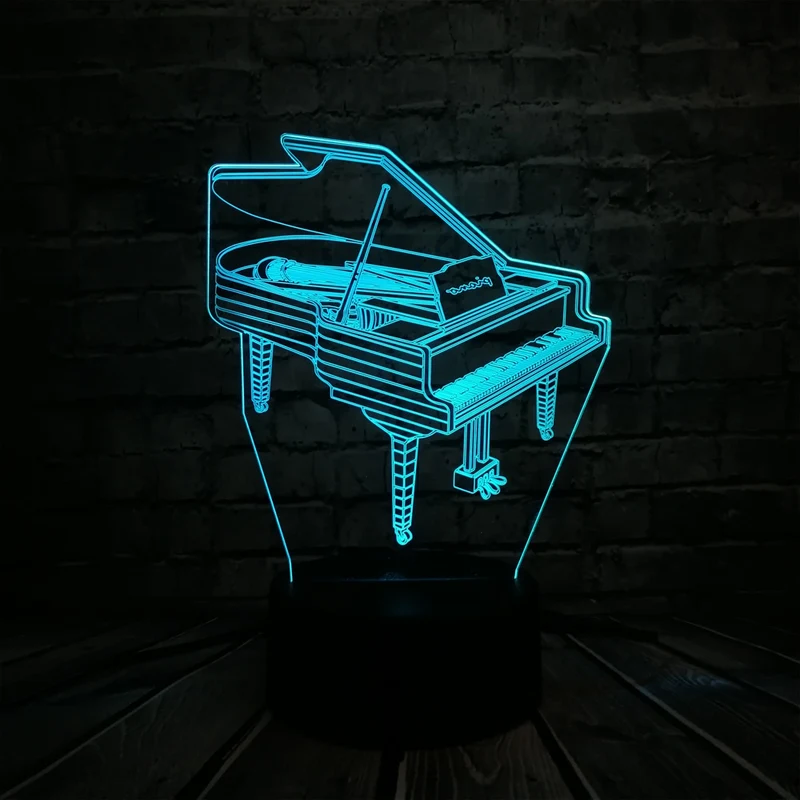 Klavier / Piano 3D LED Lampe mit Farbwechsel Effekt - Nachtlicht - Tischlicht