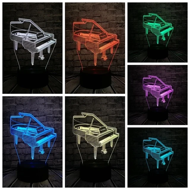 Klavier / Piano 3D LED Lampe mit Farbwechsel Effekt - Nachtlicht - Tischlicht