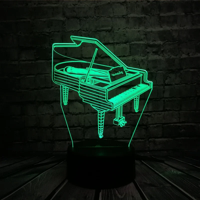 Klavier / Piano 3D LED Lampe mit Farbwechsel Effekt - Nachtlicht - Tischlicht