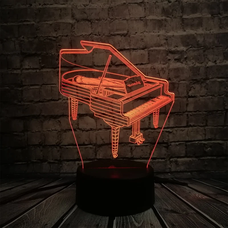 Klavier / Piano 3D LED Lampe mit Farbwechsel Effekt - Nachtlicht - Tischlicht