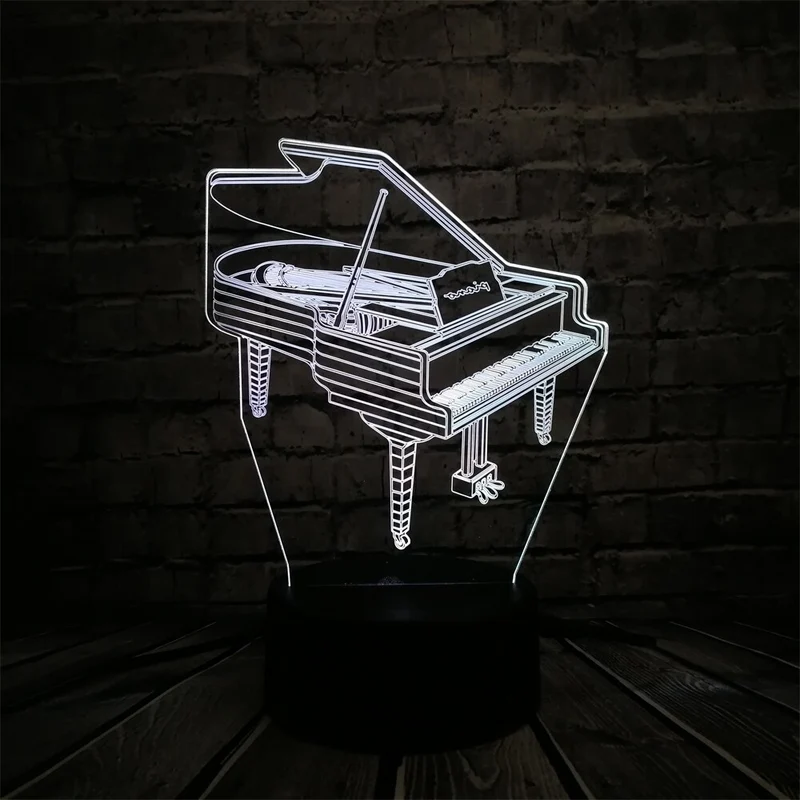 Klavier / Piano 3D LED Lampe mit Farbwechsel Effekt - Nachtlicht - Tischlicht