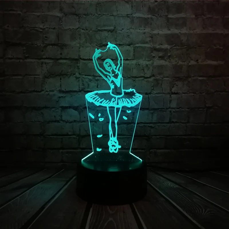 Ballett Tänzerin - Magische 3D LED Lampe mit Farbwechsel Effekt