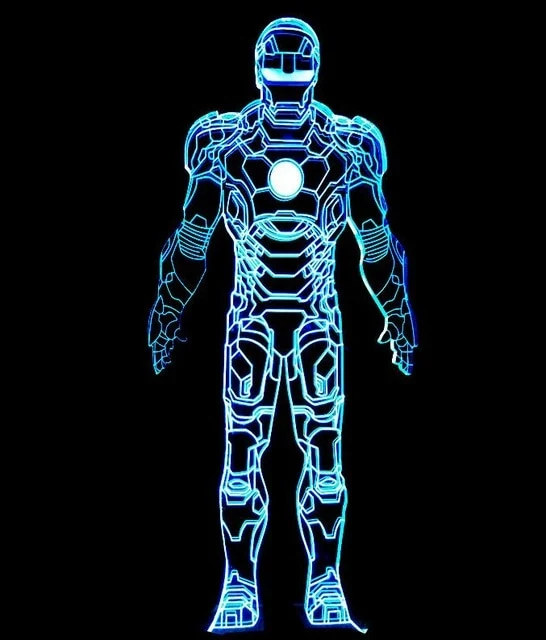 Iron Man Lampe - Tischlampe - Nachtlicht mit 3D Effekt und Farbwechsel