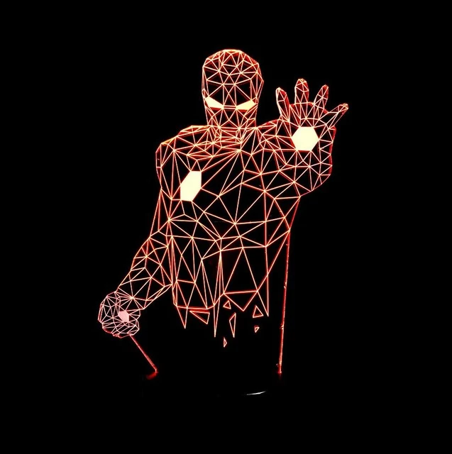 Iron Man Lampe - Tischlampe - Nachtlicht mit 3D Effekt und Farbwechsel
