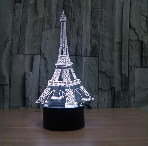 Eiffel Turm Lampe mit 3D Effekt und wundervollen Farbwechsel