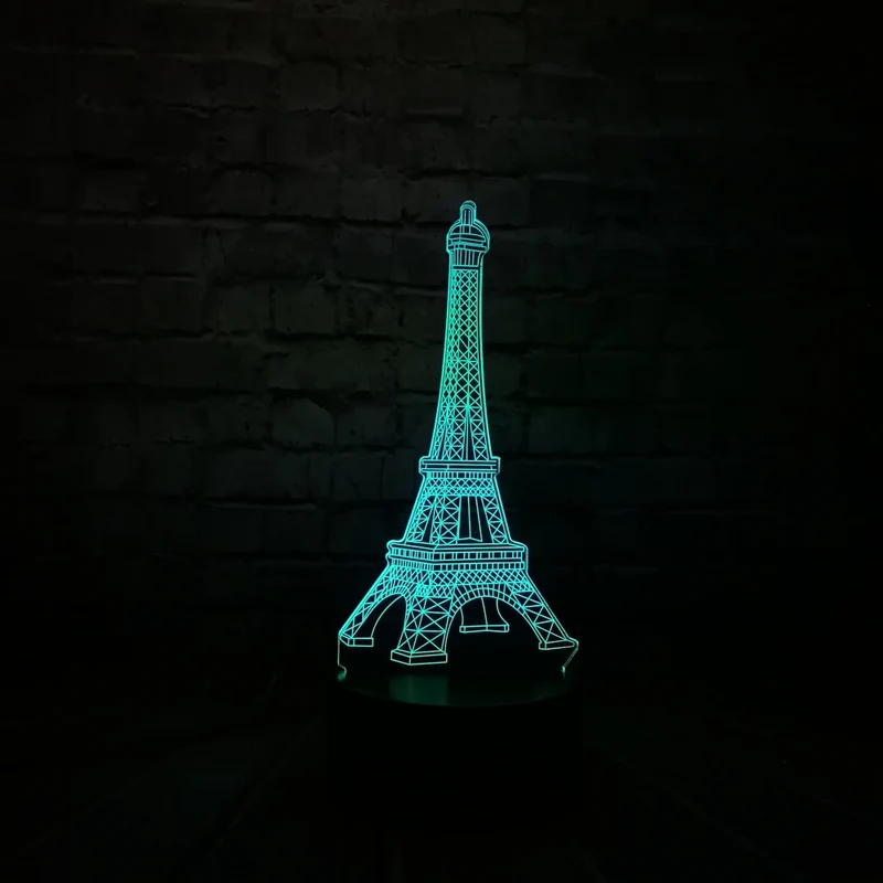 Eiffel Turm Lampe mit 3D Effekt und wundervollen Farbwechsel