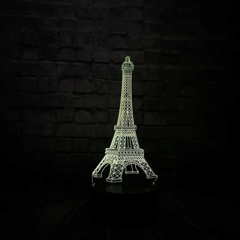 Eiffel Turm Lampe mit 3D Effekt und wundervollen Farbwechsel