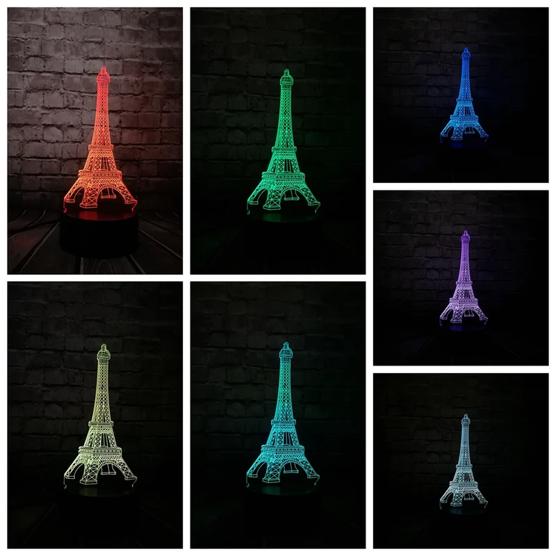 Eiffel Turm Lampe mit 3D Effekt und wundervollen Farbwechsel