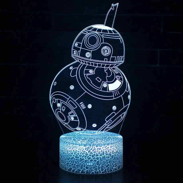 Star Wars R2D2 BB-8, Darth Vader, Todesstern 3D Lampe Nachtlicht
