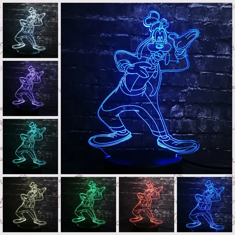 Minnie Maus / Mickey Maus 3D Lampe mit Farbwechsel Effekt