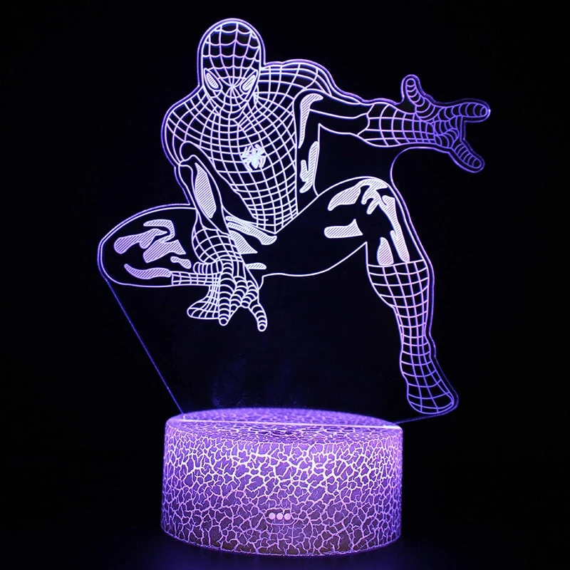 Spider Man Lampe mit magischen 3D Effekt und Farbwechsel bis zu 7 Farben