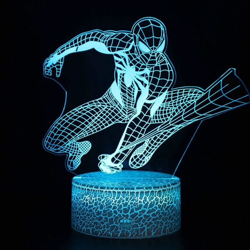 Spider Man Lampe mit magischen 3D Effekt und Farbwechsel bis zu 7 Farben