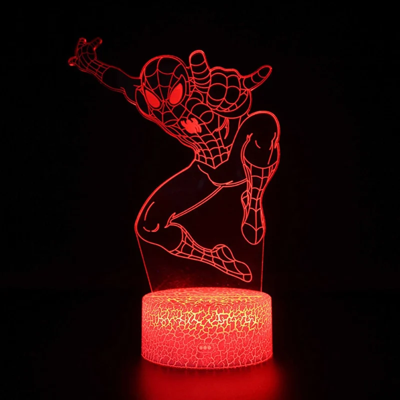 Spider Man Lampe mit magischen 3D Effekt und Farbwechsel bis zu 7 Farben