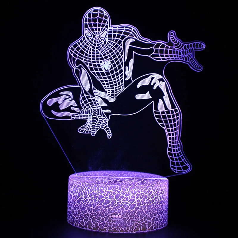 Spider Man Lampe mit magischen 3D Effekt und Farbwechsel bis zu 7 Farben