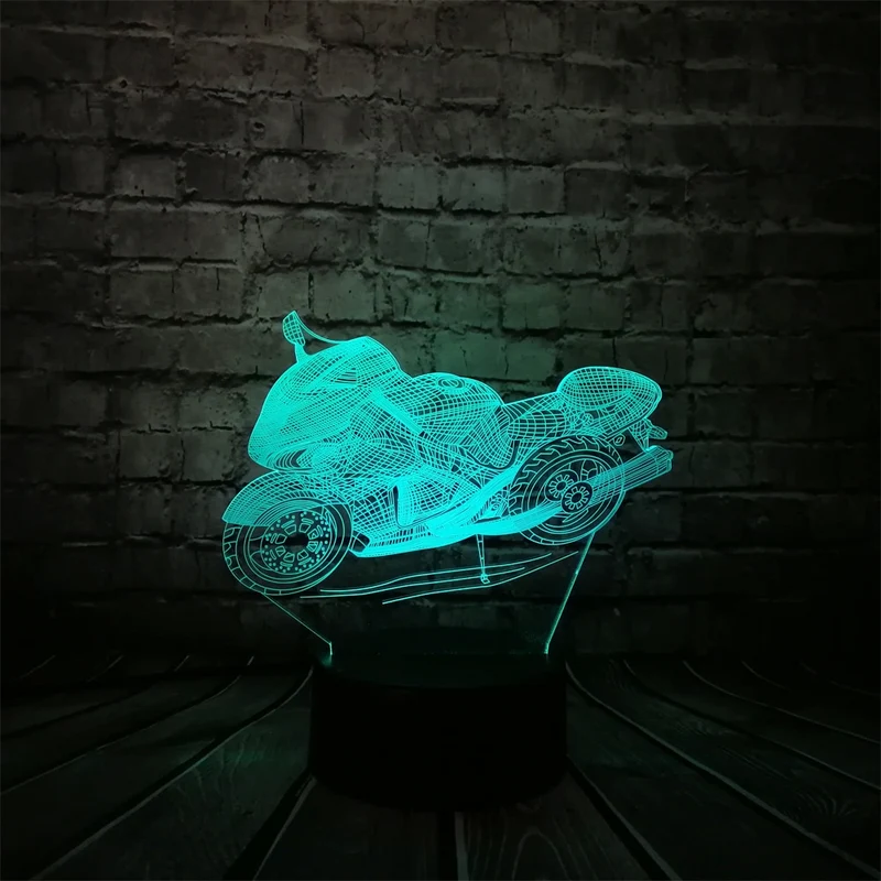 Motorrad Lampe mit 3D Effekt und Multi Color Licht