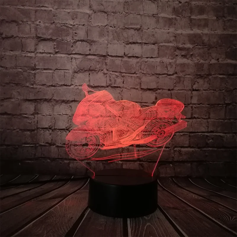 Motorrad Lampe mit 3D Effekt und Multi Color Licht