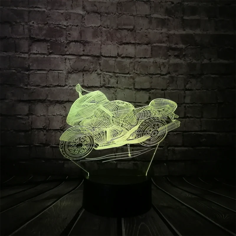 Motorrad Lampe mit 3D Effekt und Multi Color Licht
