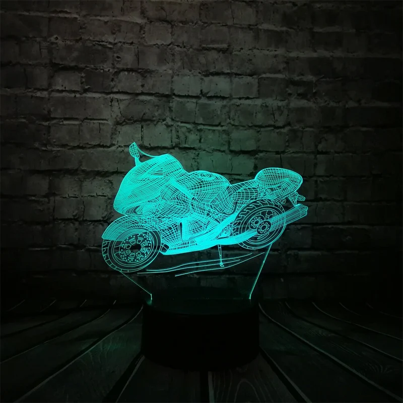 Motorrad Lampe mit 3D Effekt und Multi Color Licht