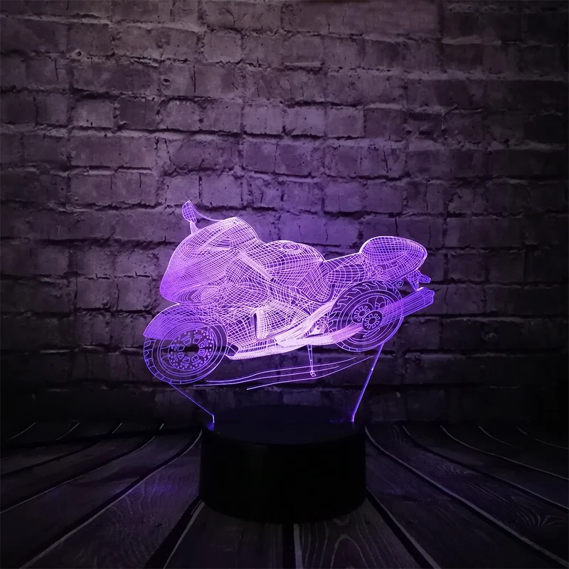 Motorrad Lampe mit 3D Effekt und Multi Color Licht