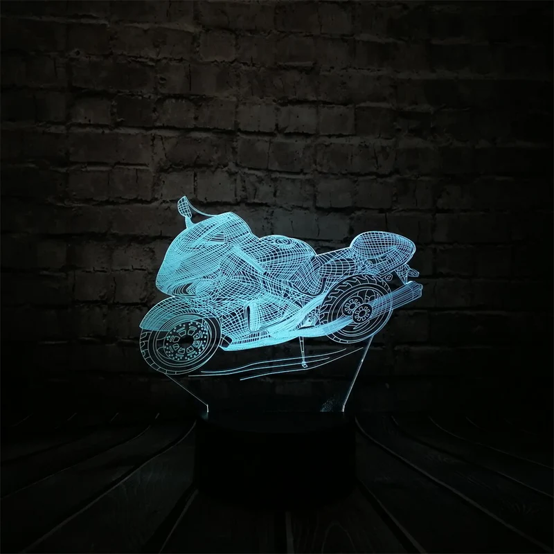 Motorrad Lampe mit 3D Effekt und Multi Color Licht