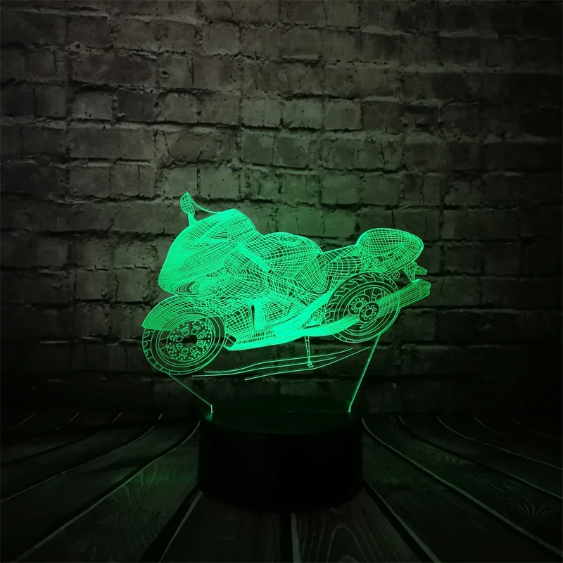 Motorrad Lampe mit 3D Effekt und Multi Color Licht