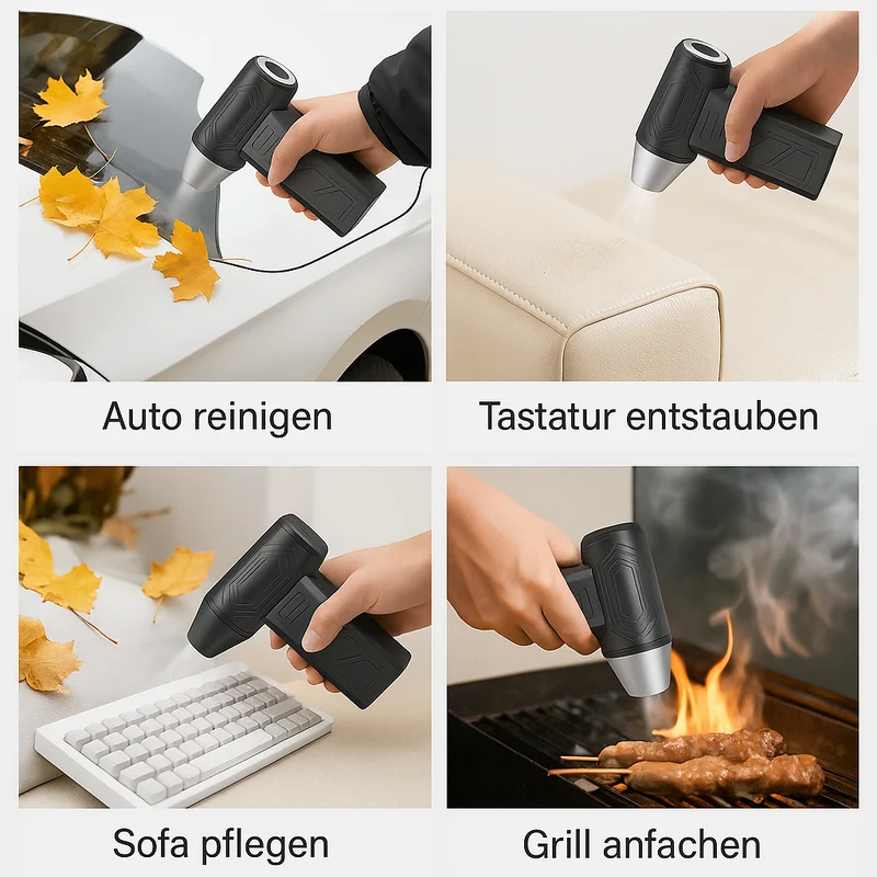 Elektrisches 2in1 Luftgebläse & Staubsauger 150000 U/min mit LED für PC 💨