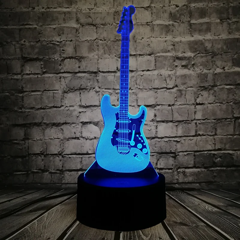 GItarre 3D LED Tischlampe - Nachtlicht - Mit Farbwechsel