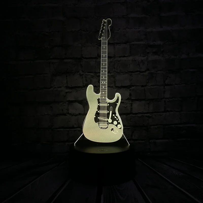 GItarre 3D LED Tischlampe - Nachtlicht - Mit Farbwechsel