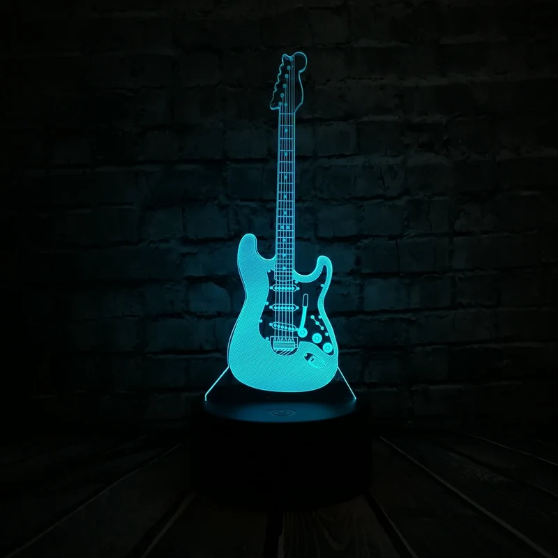 GItarre 3D LED Tischlampe - Nachtlicht - Mit Farbwechsel