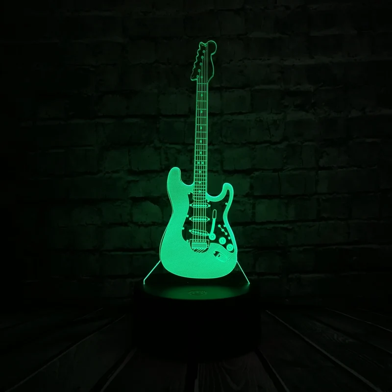 GItarre 3D LED Tischlampe - Nachtlicht - Mit Farbwechsel