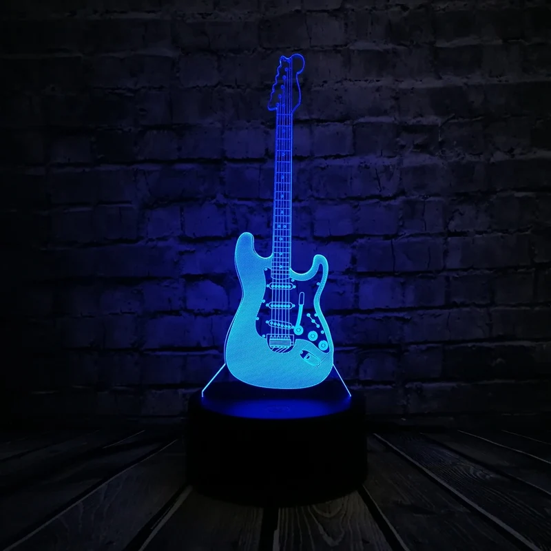 GItarre 3D LED Tischlampe - Nachtlicht - Mit Farbwechsel