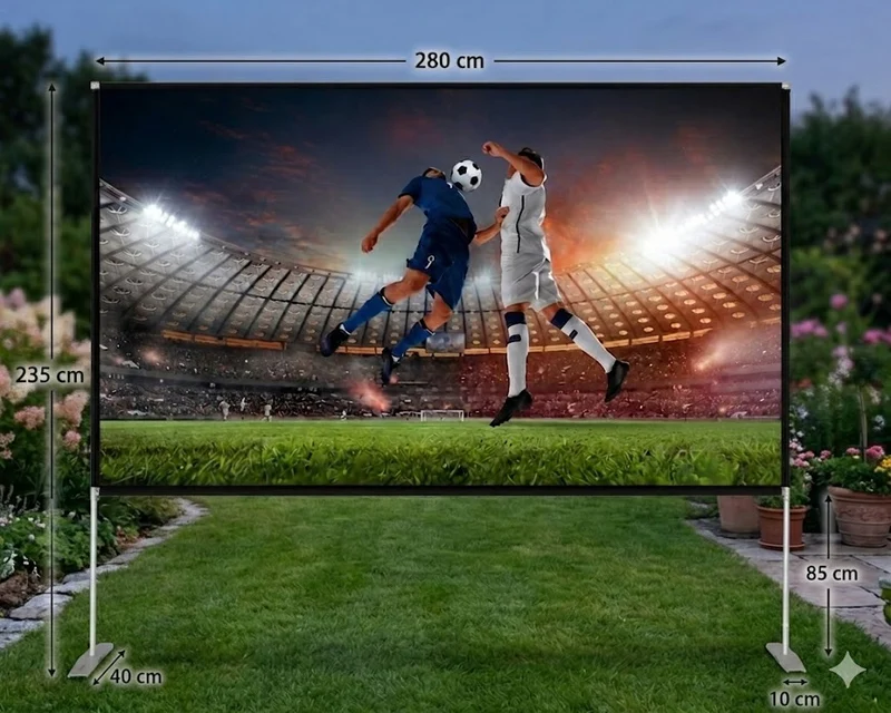 Beamer Leinwand 120 Zoll mit Ständer Tragetasche Projektor Leinwand Outdoor