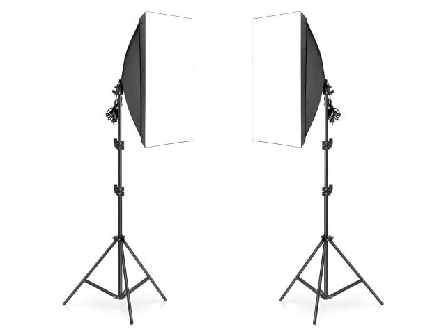 2x Softbox Fotolampen Set mit 50x70cm Softbox Studioleuchte 800W inkl Stative für Foto Video Livestream