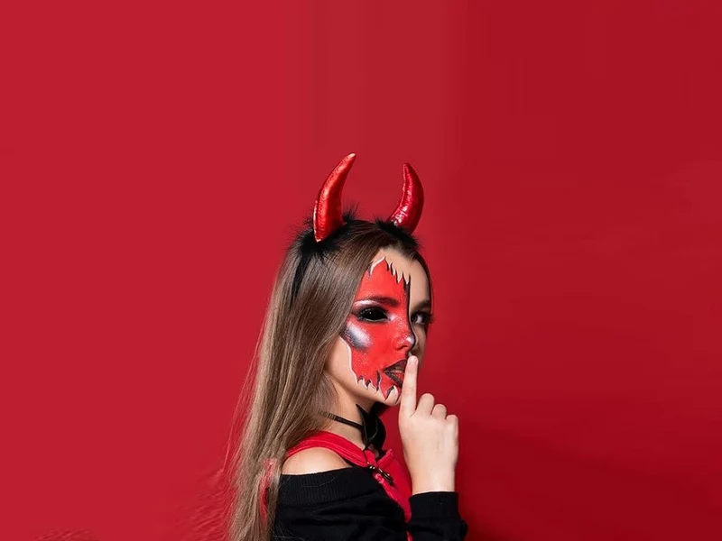 Halloween Teufel Stirnband Hörner Karneval Kostüm Party Zubehör 👹🎃