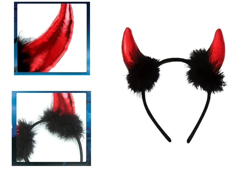 Halloween Teufel Stirnband Hörner Karneval Kostüm Party Zubehör 👹🎃